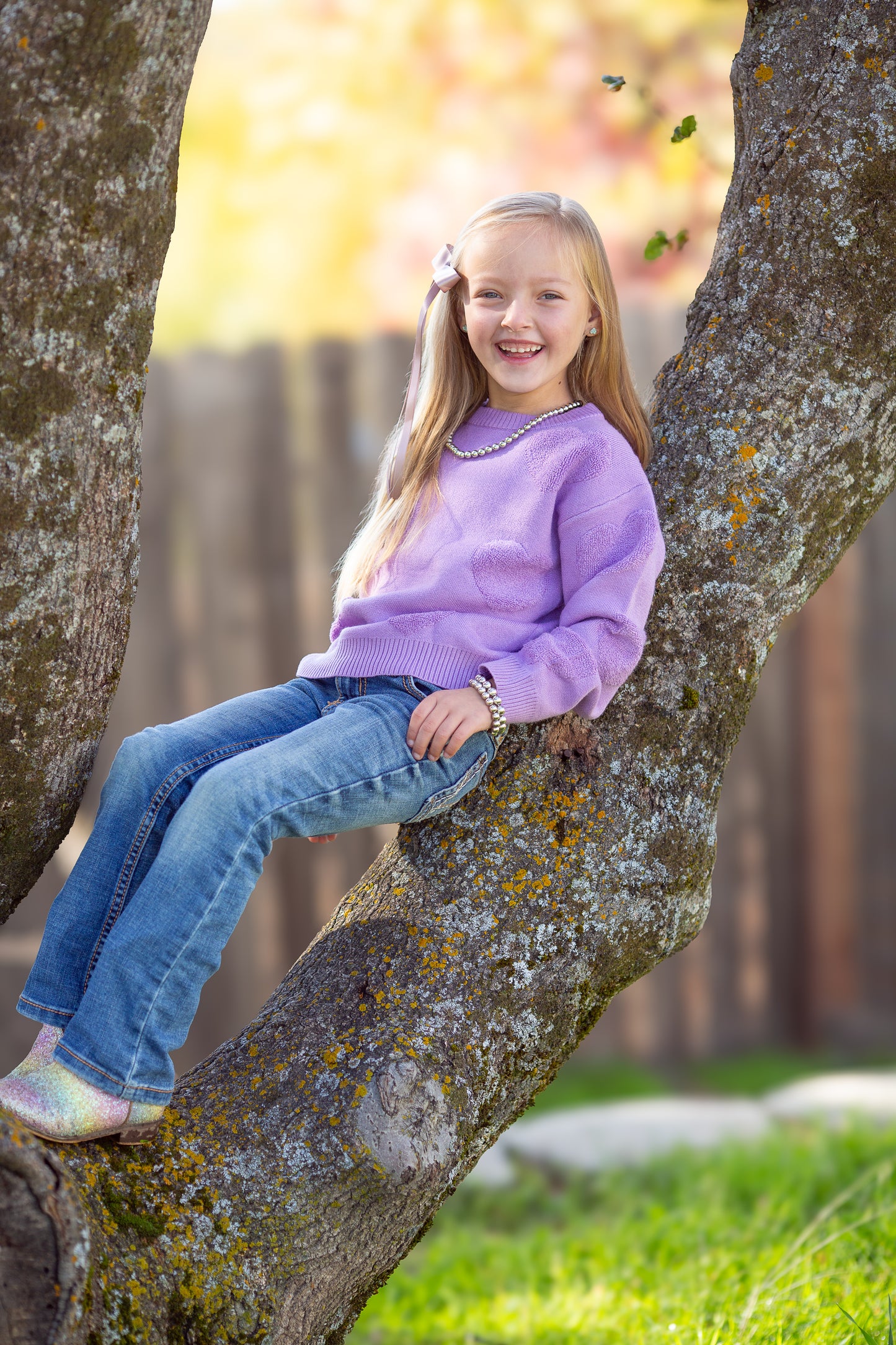 Girls Big Heart Sweater