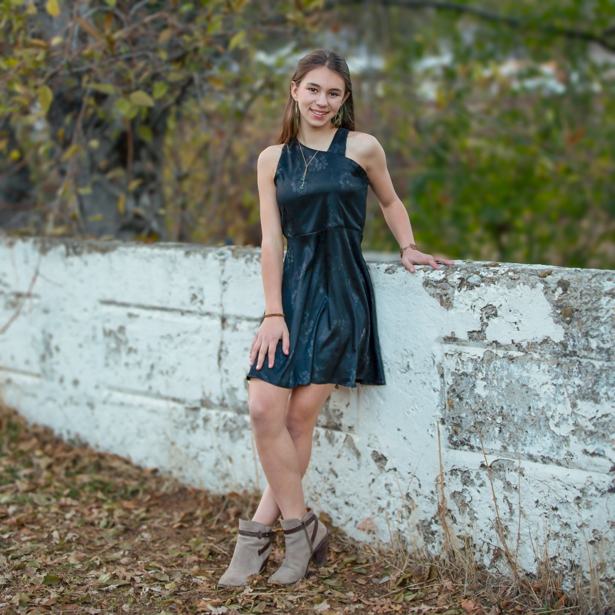 Tween Embossed Satin A-line Dress
