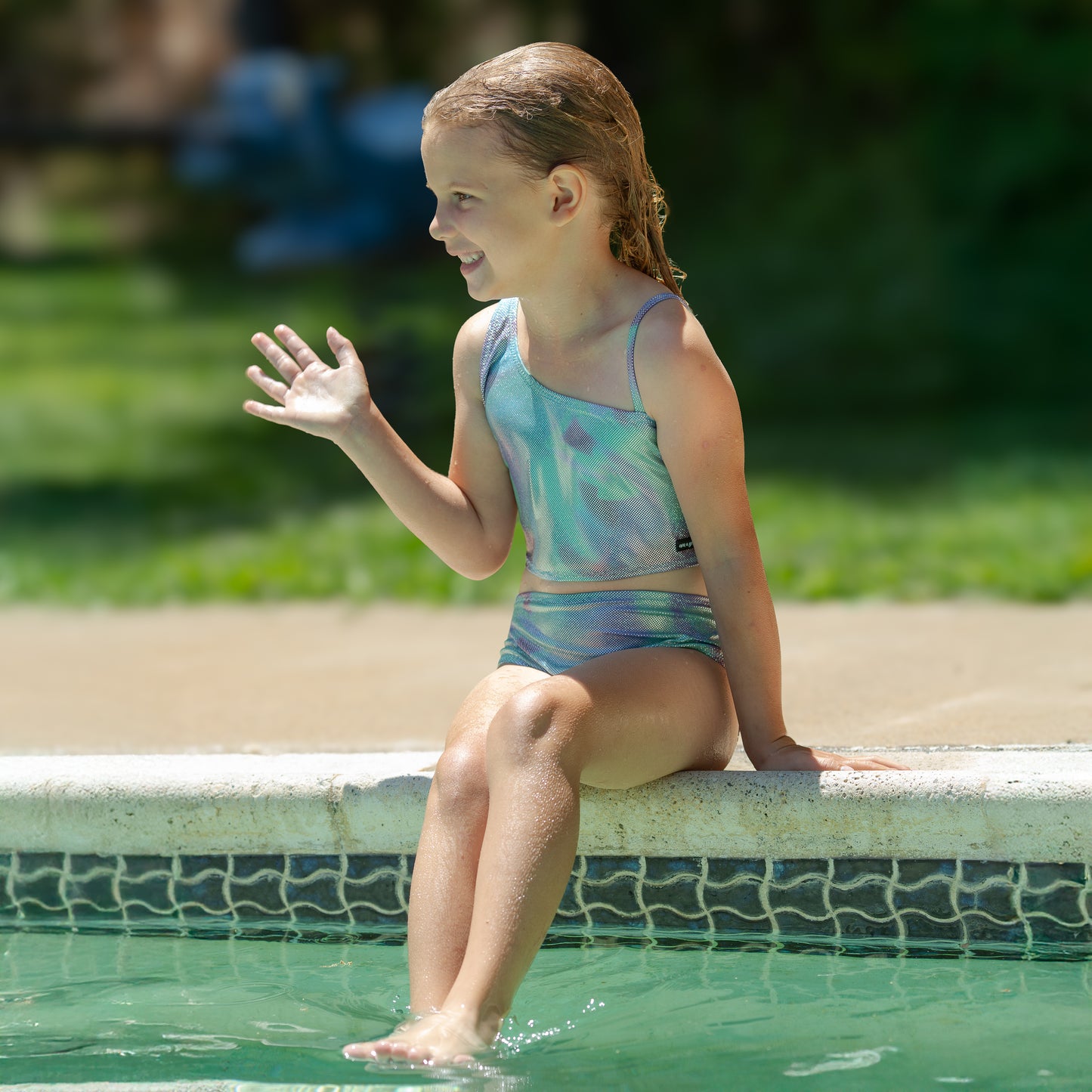Tween Metallic Two-Piece Swimsuit