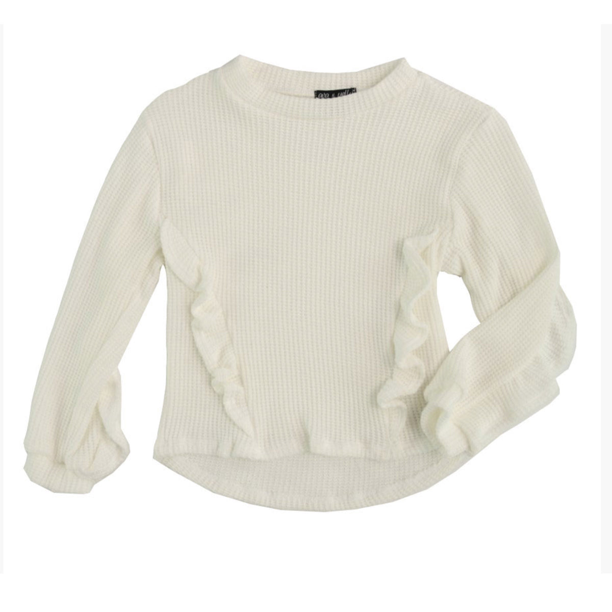 Tween Waffle Ruffle Top