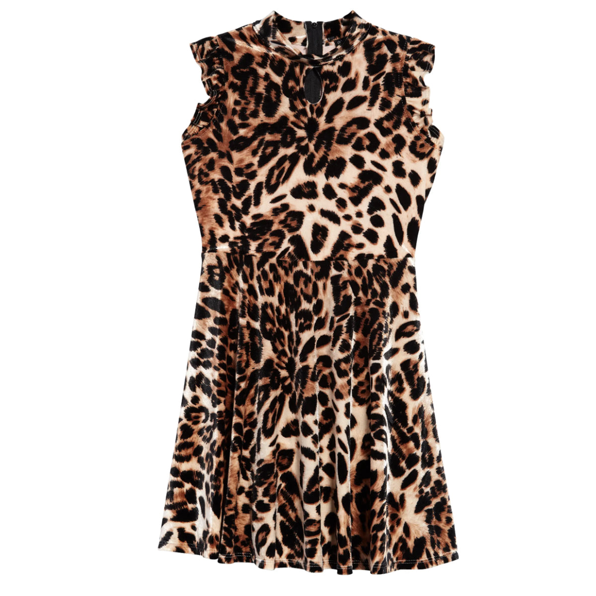 Leopard Print Velvet Skater Dress