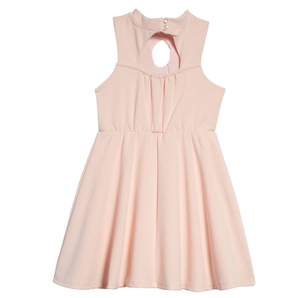 Tween Mock Neck Keyhole Ribbed Dress