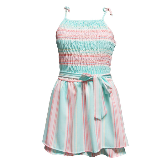 Stripe Smocked Bodice Dress