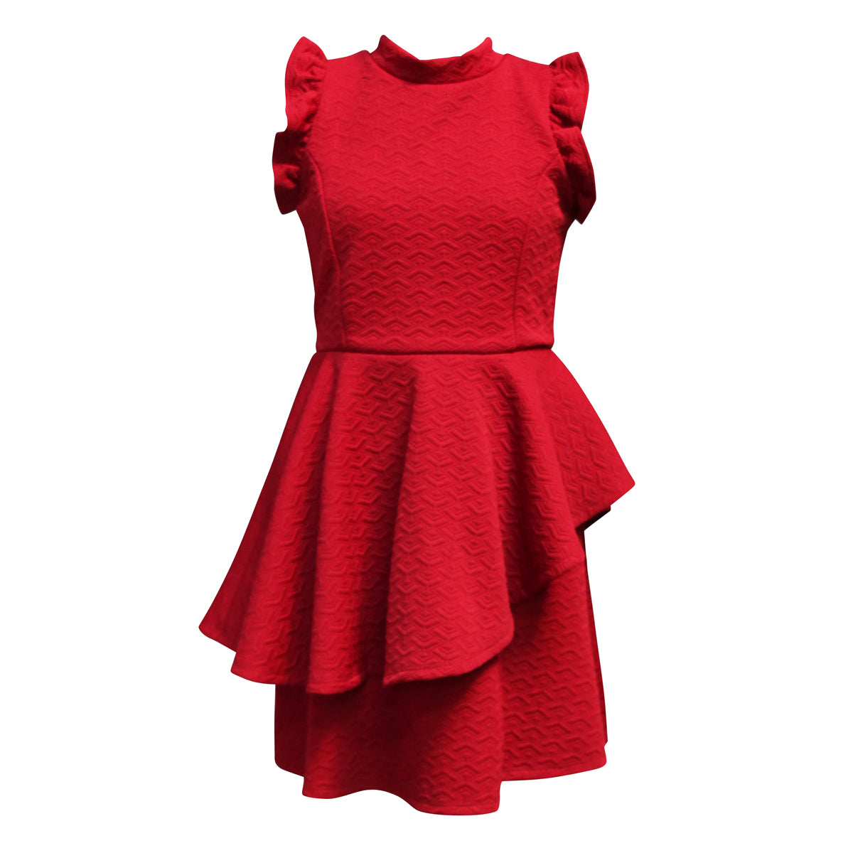 Mock Neck Peplum Dress