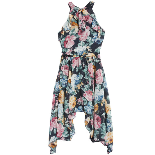 Floral Sleeveless Asymmetric Dress