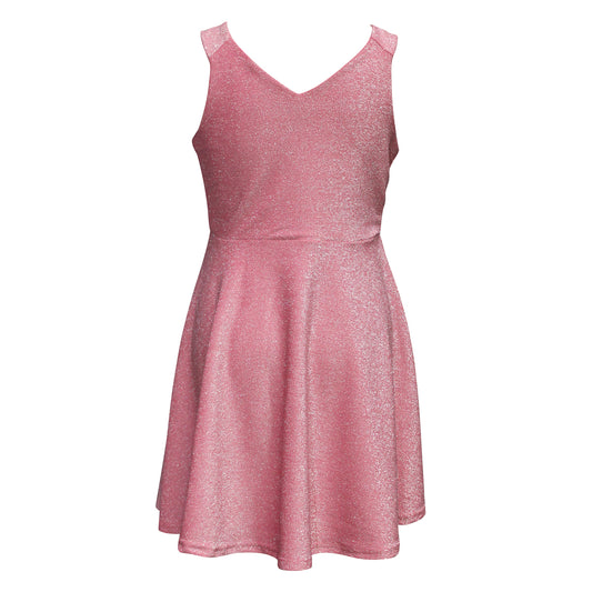 Metallic Sleeveless Skater Dress