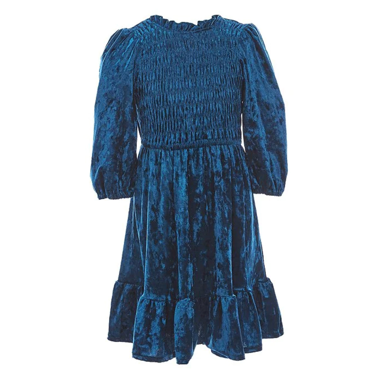 Ava Yelly Big Girls 7-16 Crushed Velvet Skater Dress, , Teal8