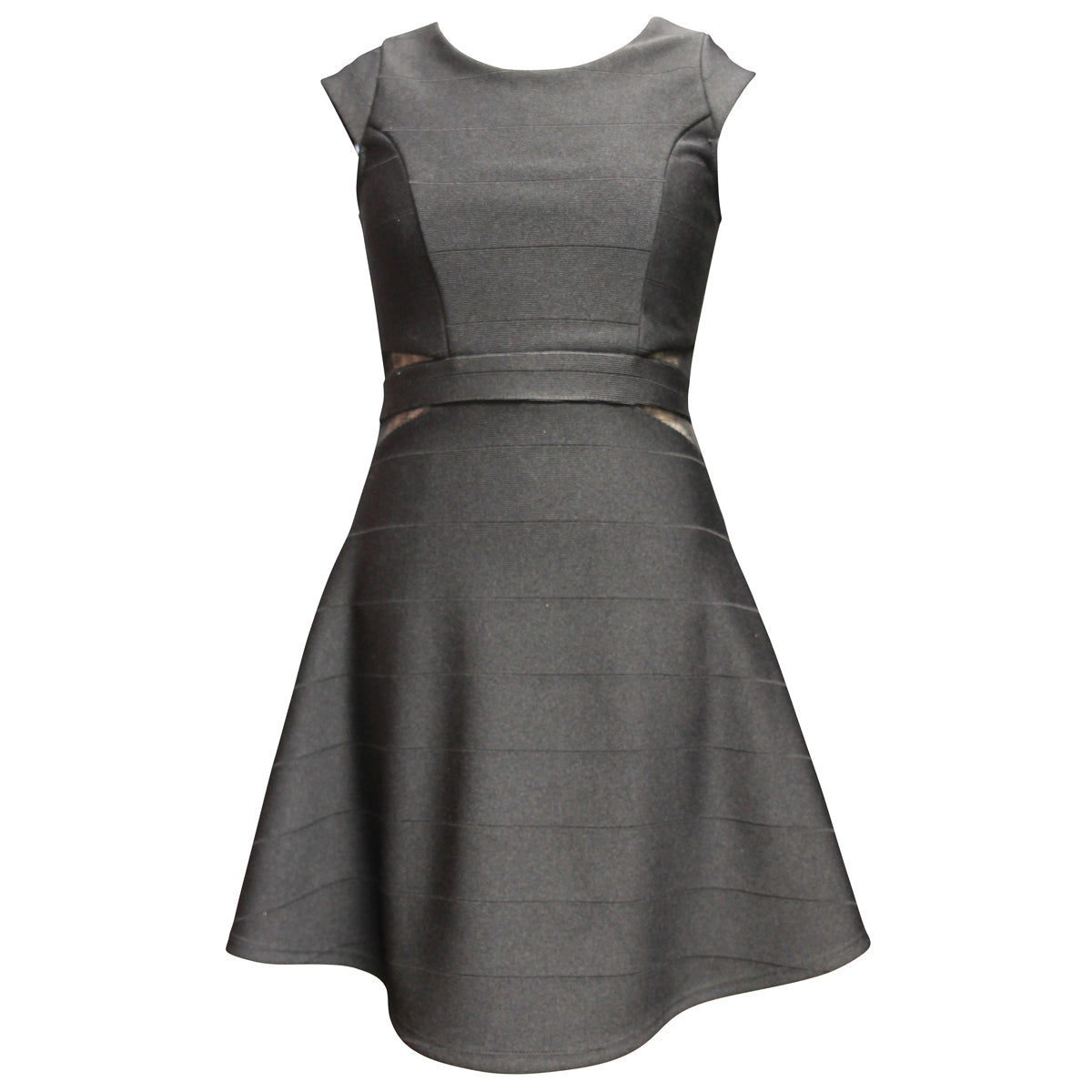 Mesh Insert Skater Dress